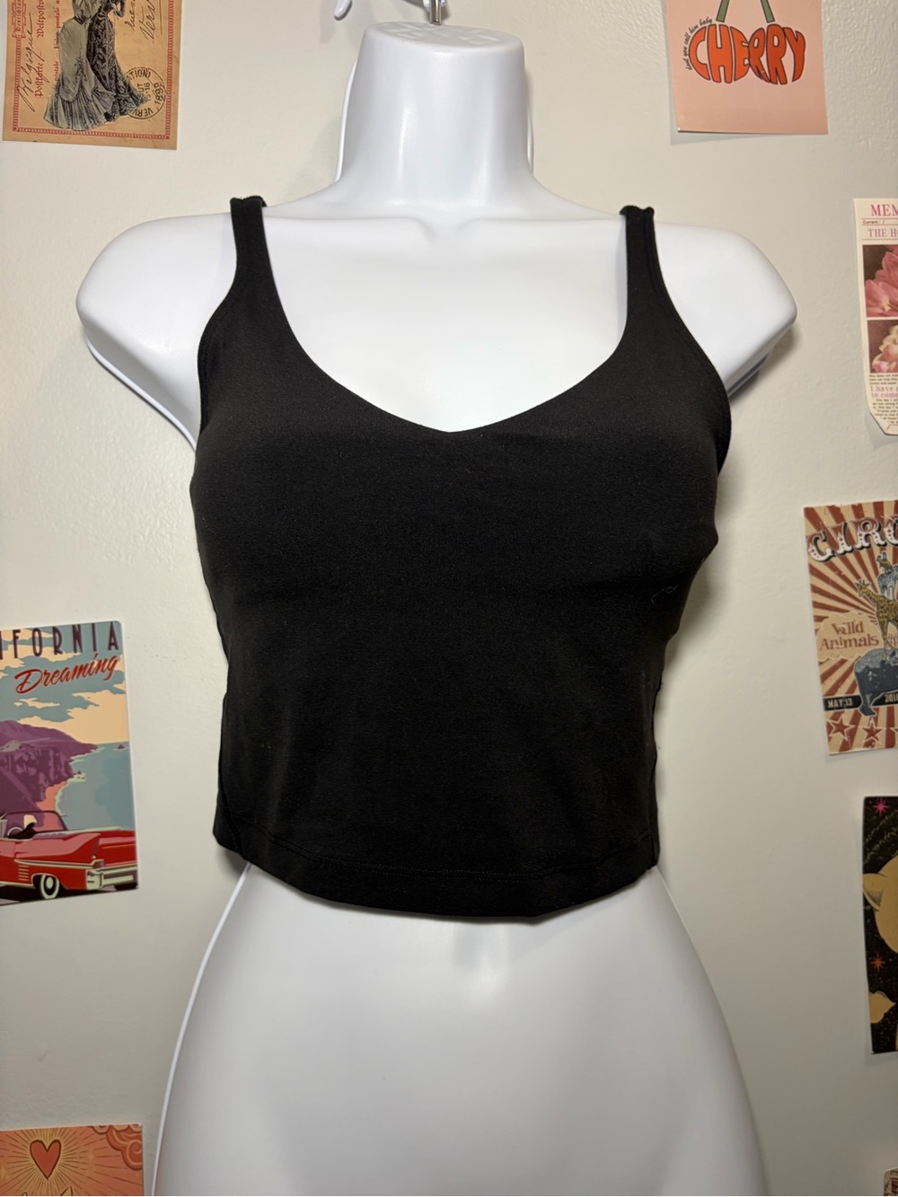 lululemon athletica Black V-Neck Crop Tank